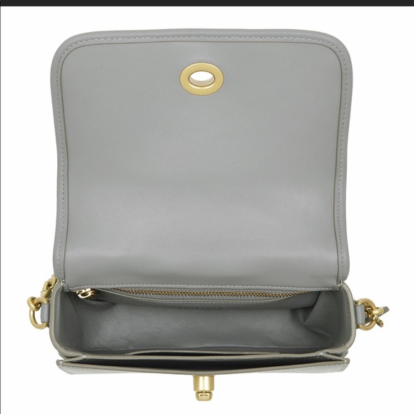 Coach Originals Quilted Turnlock Convertible Dinky 18 Leather Bag Granite Grey - Picture 9 of 11